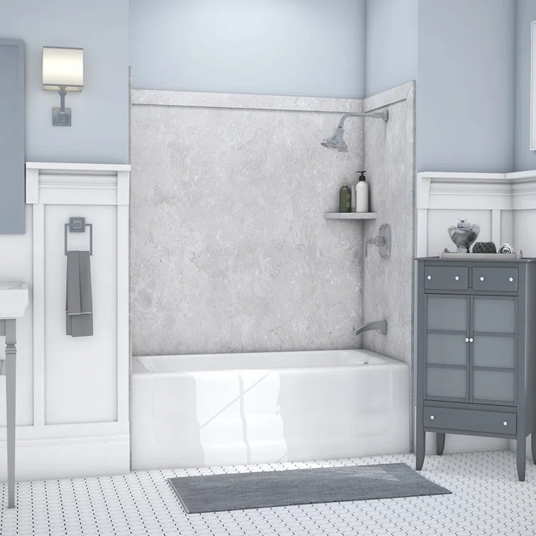 FlexStone Elite 60"W x 32"D x 60"H Alcove Bathtub Surround