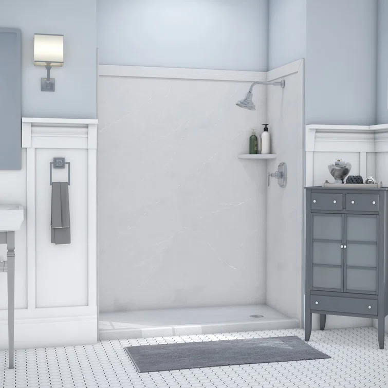 FlexStone Adaptable 60"W x 60"D x 80"H Alcove Shower Surround