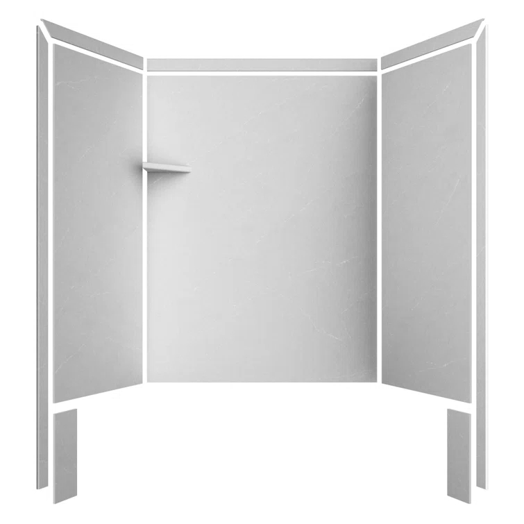 FlexStone Royale 60"W x 36"D x 80"H Alcove Bathtub/Shower Surround