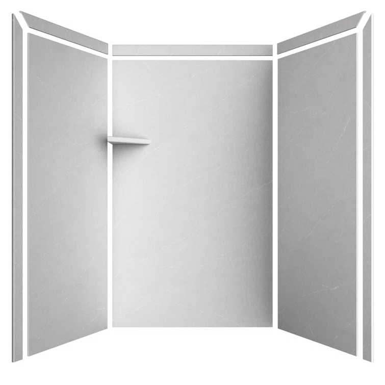 FlexStone Elegance 3-Panel 48"W x 36"D x 80"H Alcove Shower Surround