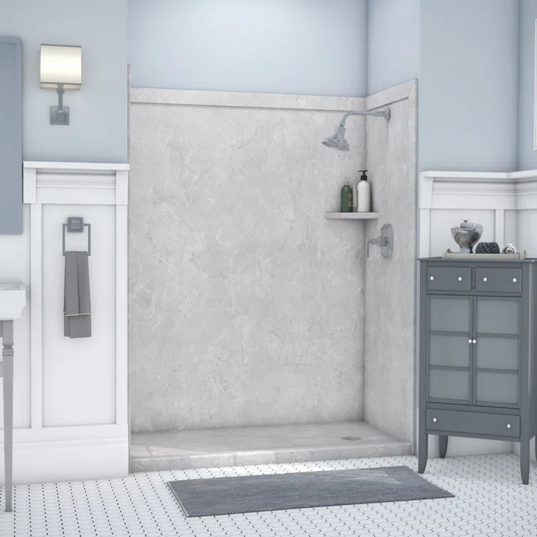 FlexStone Adaptable 60"W x 60"D x 80"H Alcove Shower Surround