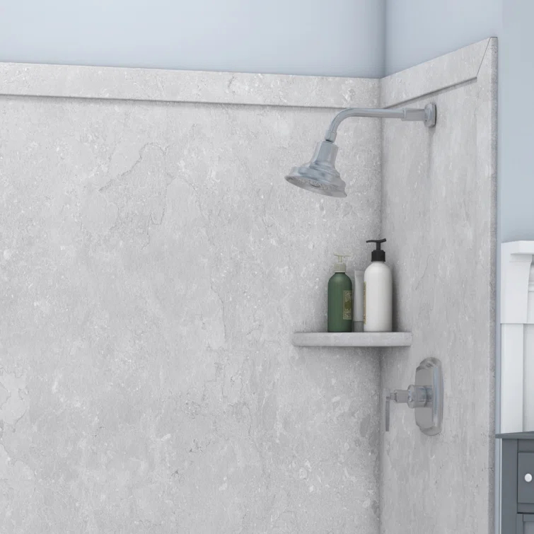 FlexStone Adaptable 60"W x 60"D x 80"H Alcove Shower Surround