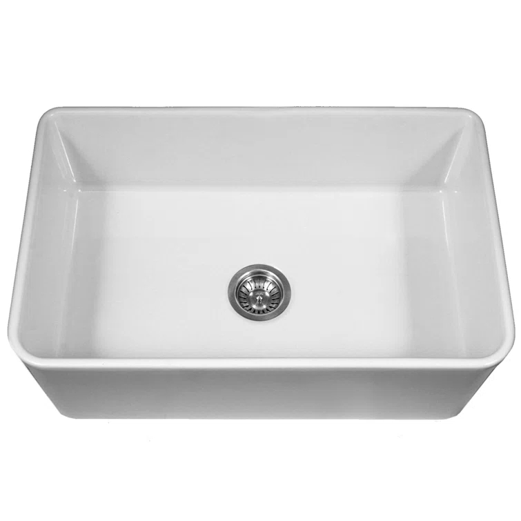 Houzer Farmhouse Apron Front 33 inch Fireclay Single Bowl Kitchen Sink