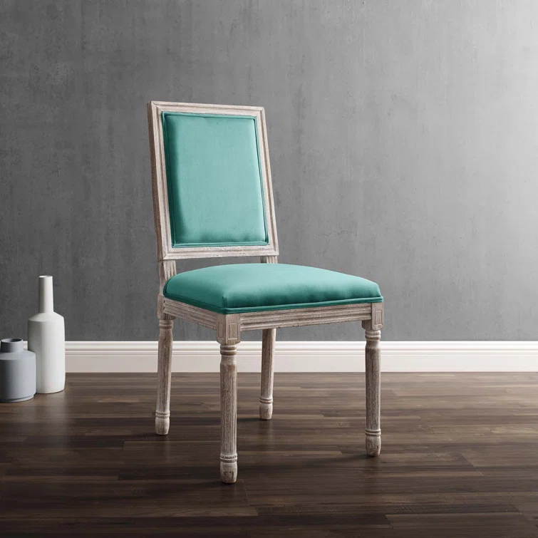 Modway Court French Vintage Upholstered Fabric Dining Side Chair