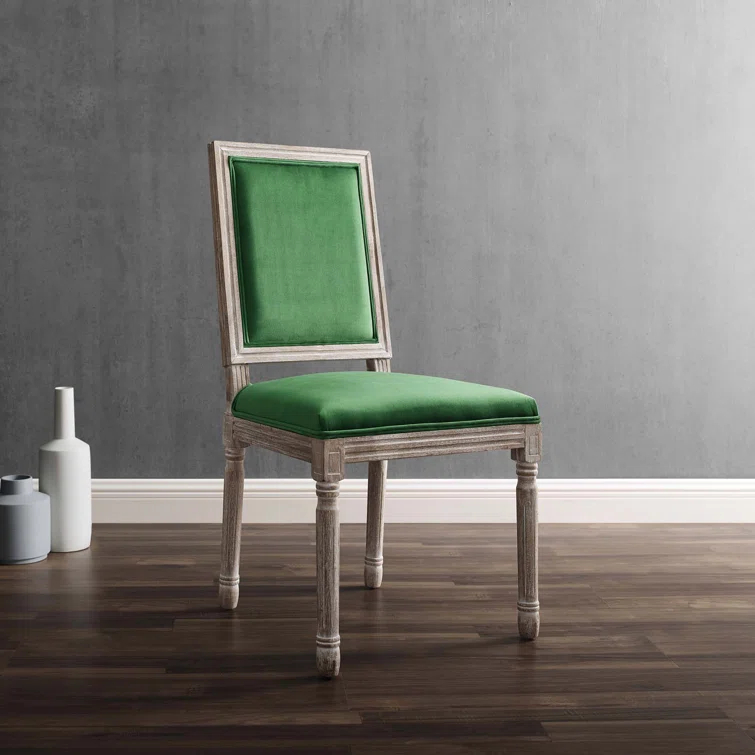 Modway Court French Vintage Upholstered Fabric Dining Side Chair