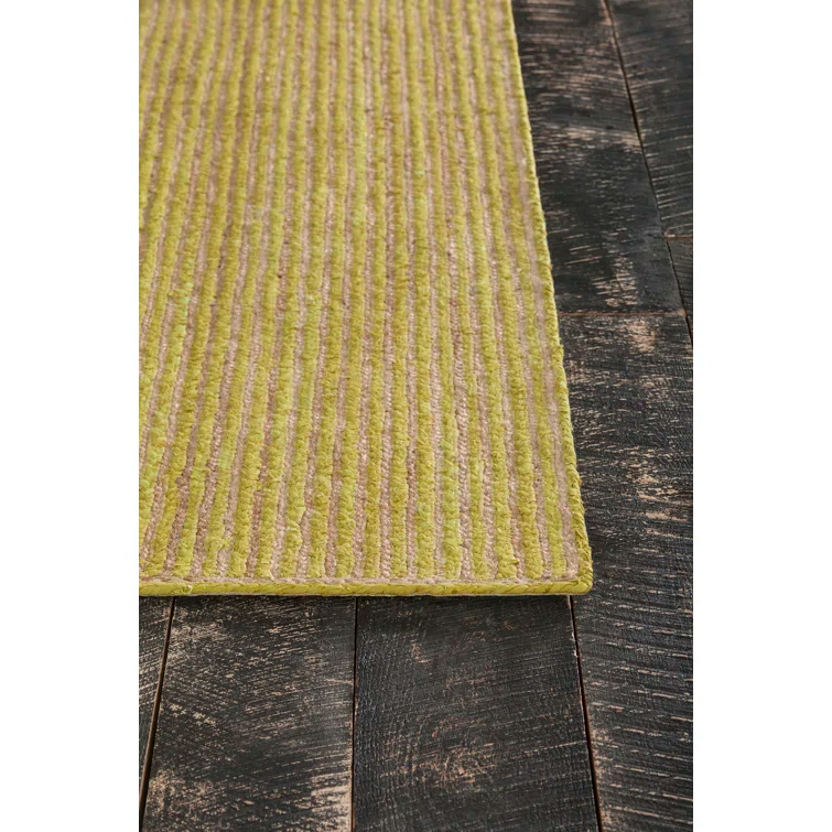 Alyssa Textured Contemporary Lime Green Area Rug