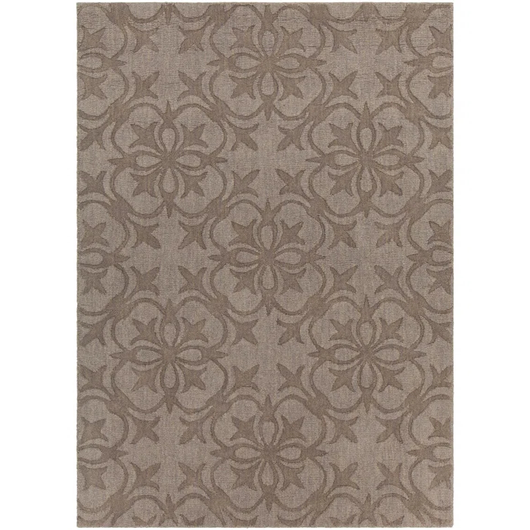 Rekha Patterned Tranditional Brown Area Rug