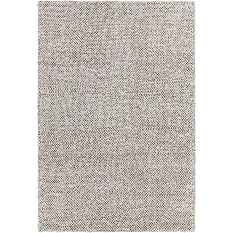 Handmade Burton Gray Wool-Viscose Blend Rectangular Area Rug 9'x13'