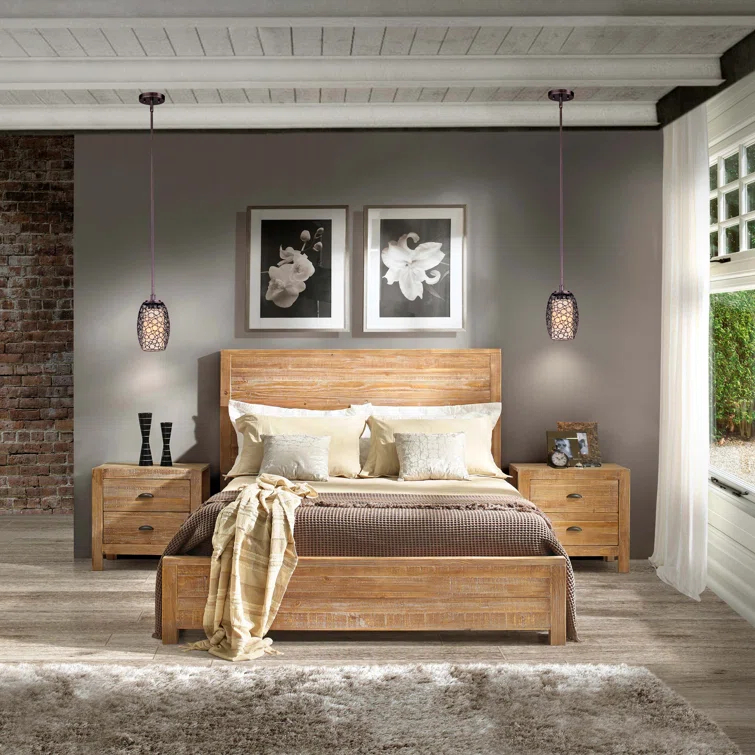 Montauk Solid Wood Panel Bed