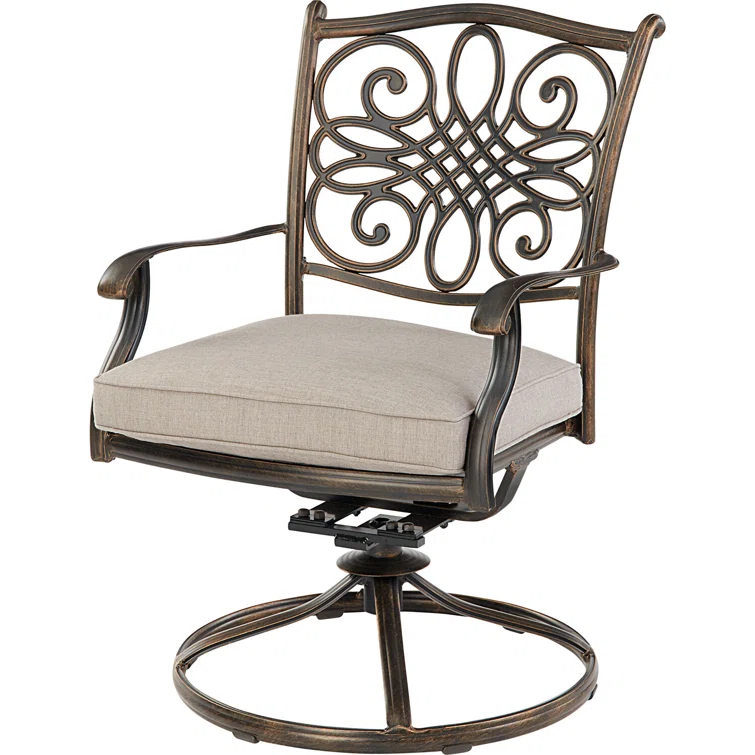 Renditions 3-Piece Set with 2 Swivel Rockers and 32-in. Cast-Top Table, Featuring Sunbrella Fabric