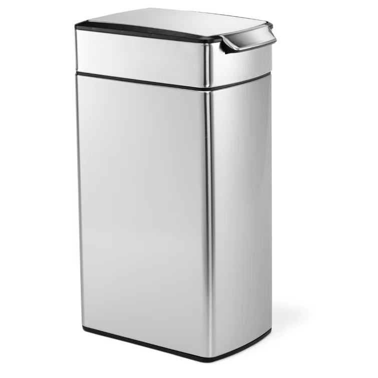 simplehuman 40 Liter / 10.6 Gallon Slim Touch-Bar Kitchen Trash Can, Brushed Stainless Steel