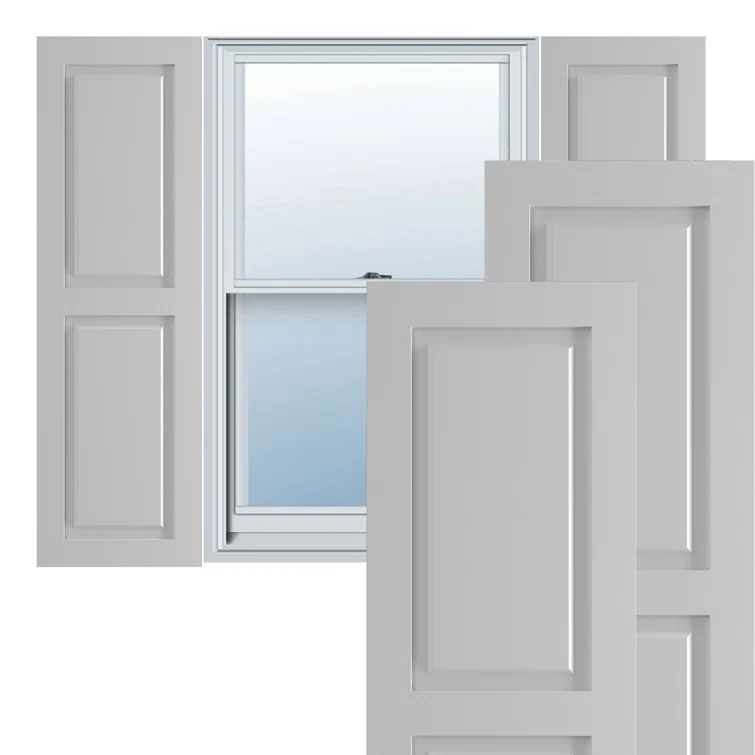 True Fit PVC Two Equal Raised Panel Shutters