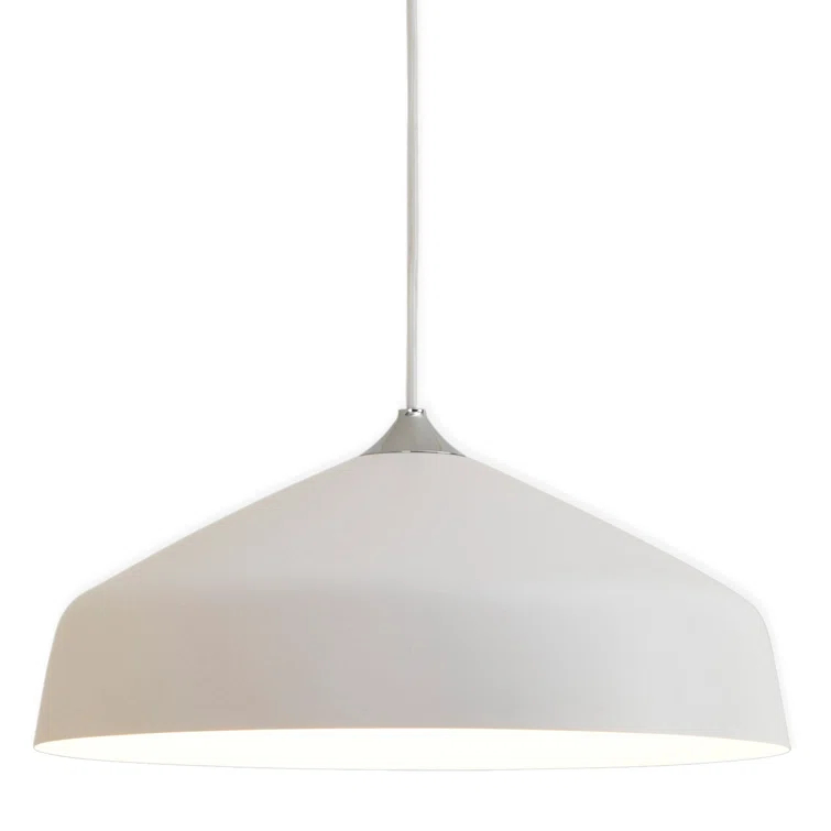 Crystal Embellished Matt White LED Pendant Light for Indoor Spaces