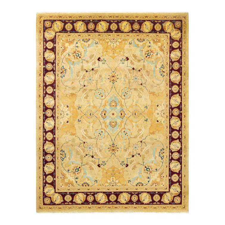 Solo Rugs Classic One-of-a-Kind Hand-Knotted New Age 8'1" x 10'7" Wool Area Rug in Beige/Ivory/Rust | Perigold
