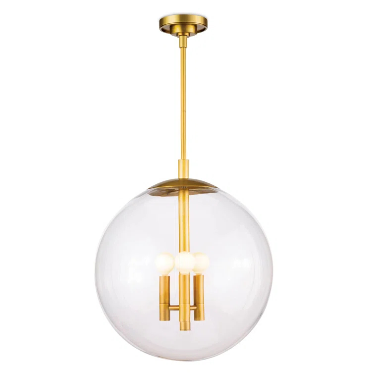3 - Light Natural Brass Sphere Pendant