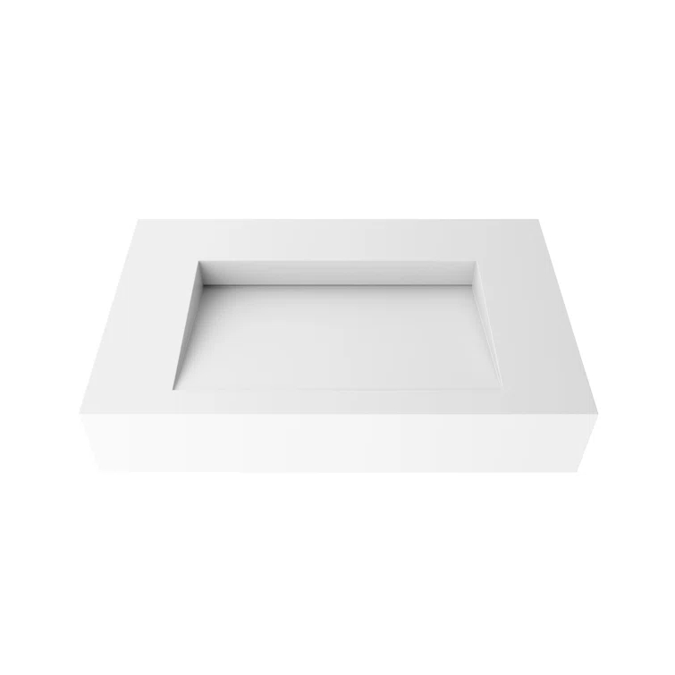 Pyramid 24" Wall-Mounted Modern Bathroom Sink with Ramp Basin