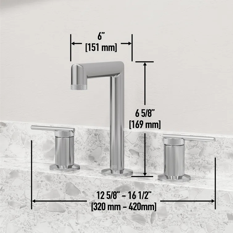 Sterling 7" H Two Handle Widespread Bathroom Faucet
