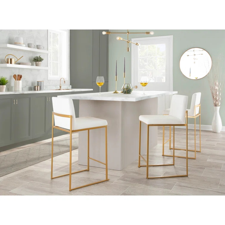 Rego Upholstered Counter Stool with Metal Frame