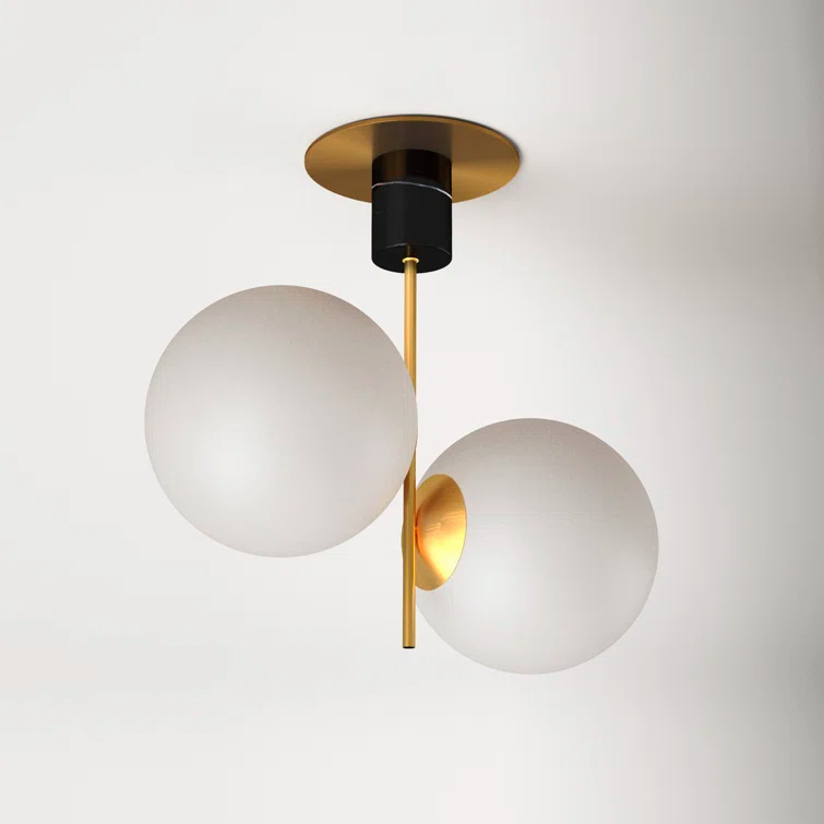 Drake 2 Light Glass Semi Flush Mount