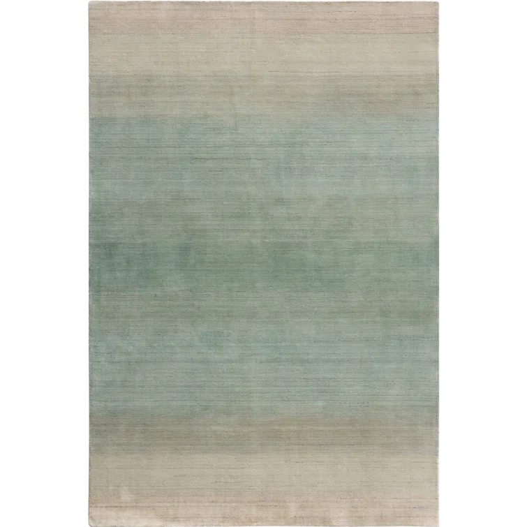 Gradations Handmade Handwoven Wool Aqua Area Rug