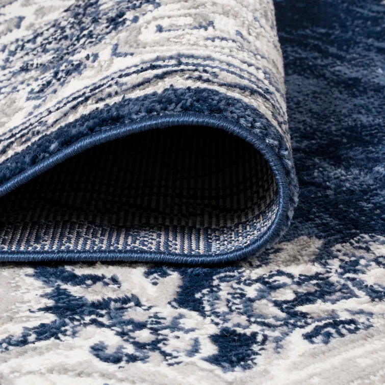 Nisbet Oriental Ivory/Navy Area Rug