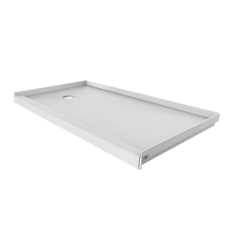 FlexStone 60"L x 30"W Single Threshold Alcove Shower Base with Right-Hand Drain