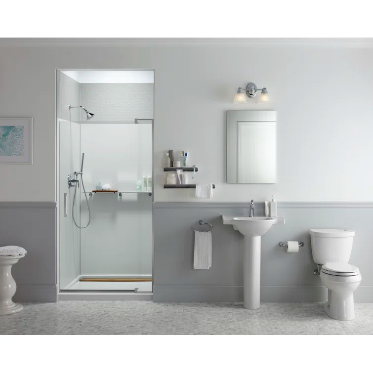 Revel 44'' x 70'' Pivot Shower Door with CleanCoat® Technology