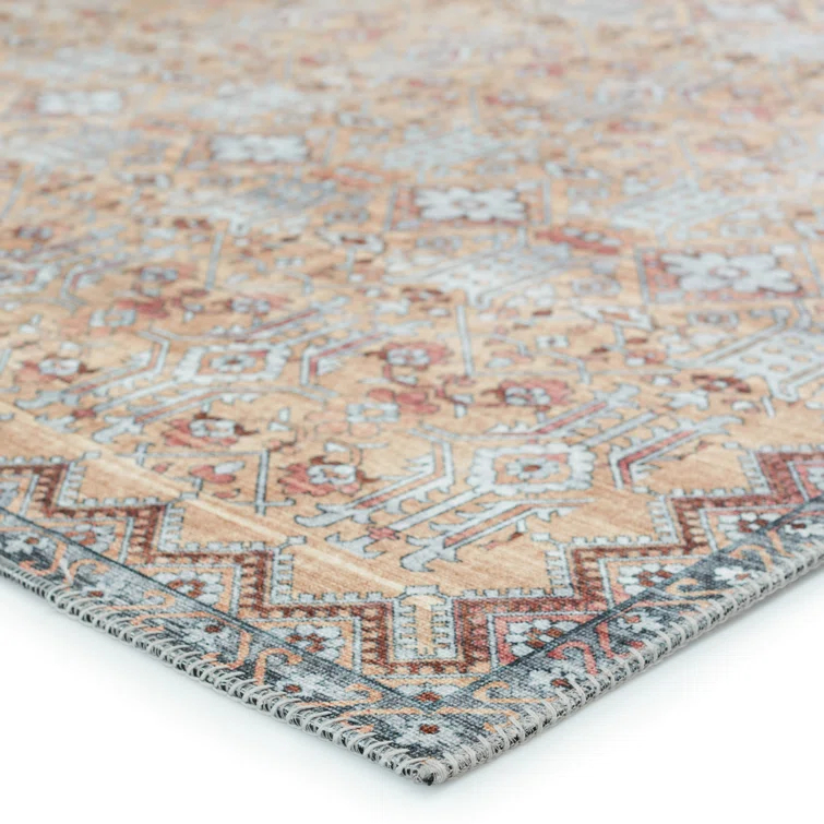 Dalia Machine Washable Performance Tan/Light Gray Rug