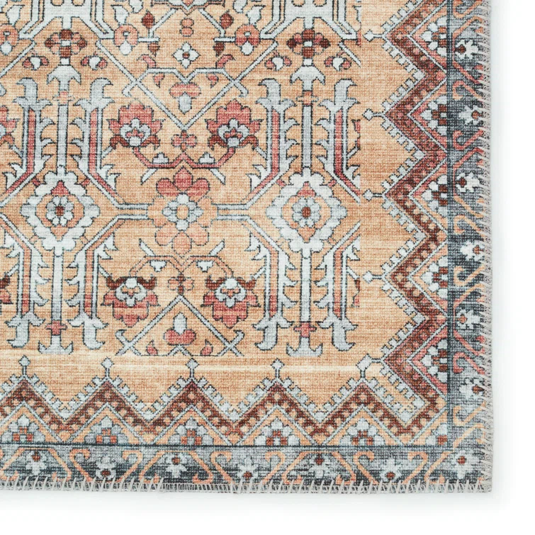 Dalia Machine Washable Performance Tan/Light Gray Rug