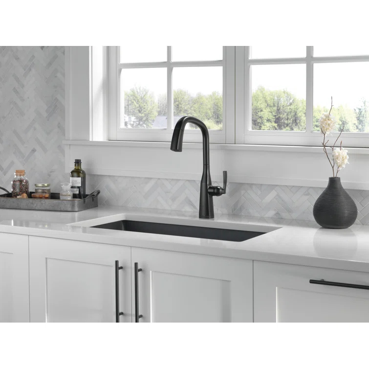 Stryke Pull Down Touchless Single Handle Kitchen Faucet with Delta VoiceIQ Technology and With Accessories