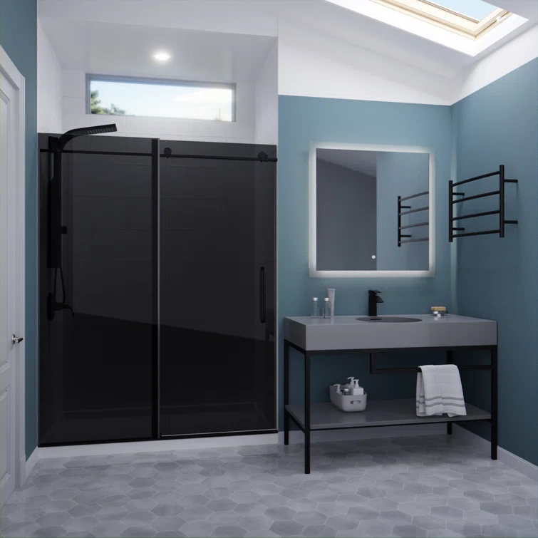 60” W x 76” H Sliding Frameless Shower Door