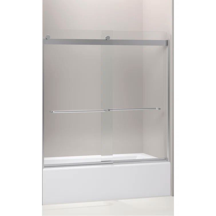 Levity 59.63" x 59.75" Bypass Bath Door with CleanCoat® Technology