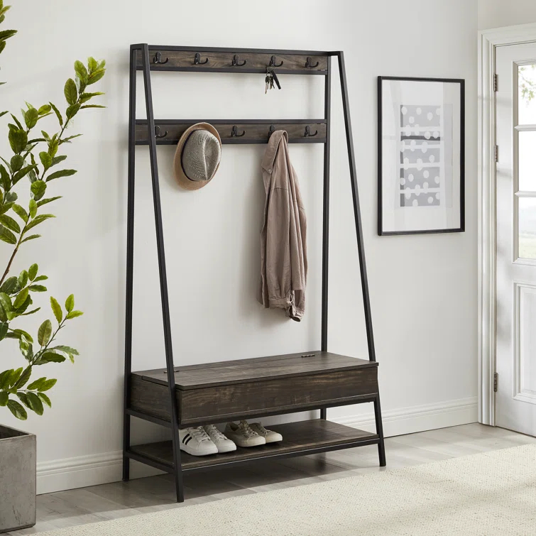Houchens Hall Tree 40'' Wide with Bench and Shoe Storage