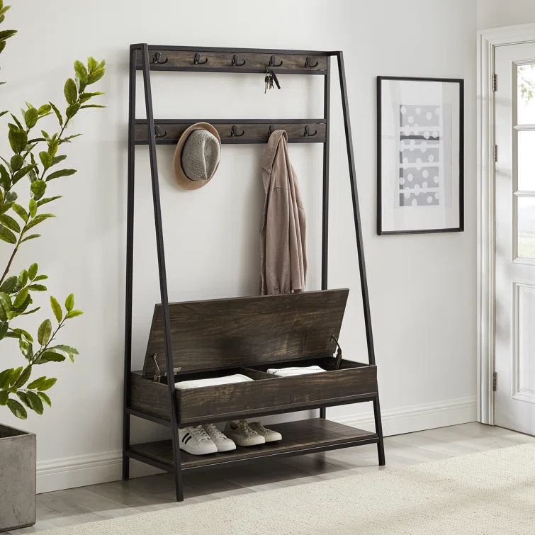 Houchens Hall Tree 40'' Wide with Bench and Shoe Storage