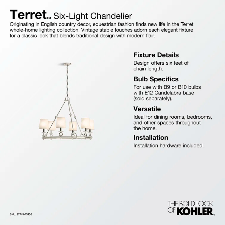 Terret™ 35.75" Six-Light Chandelier