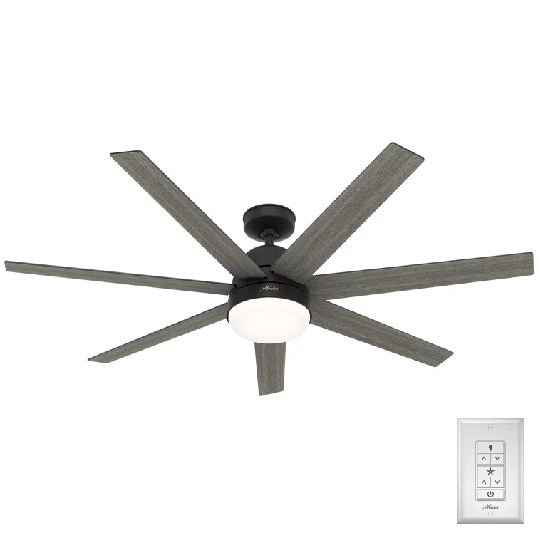 60" Phenomenon 7 - Blade Smart Standard Ceiling Fan with Wall Control and Light Kit Included
