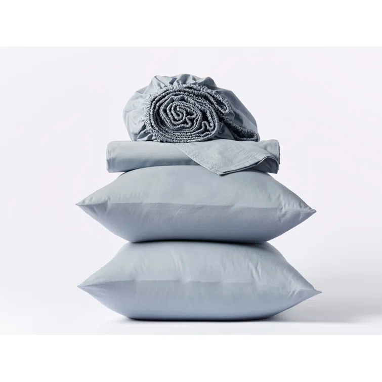 Organic Crinkled Percale Sheet Set
