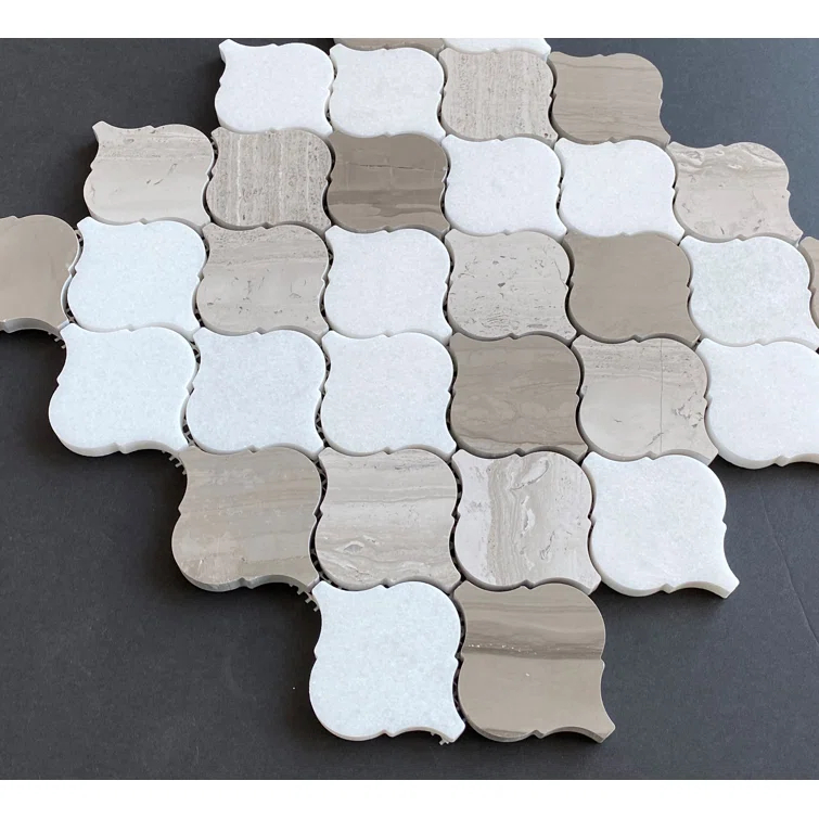 2.5" x 3" Marble Arabesque Mosaic Wall & Floor Tile