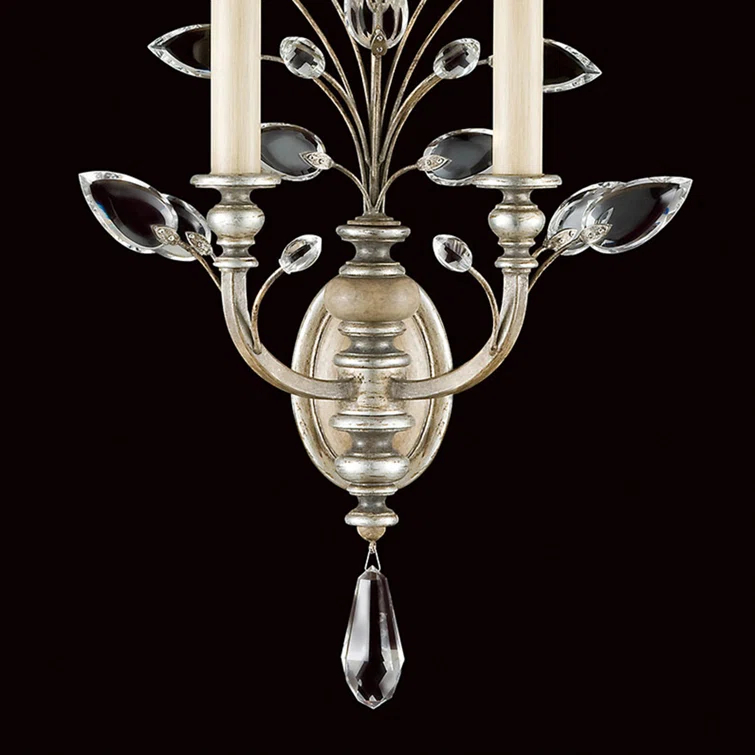 Crystal Laurel Candle Wall Light