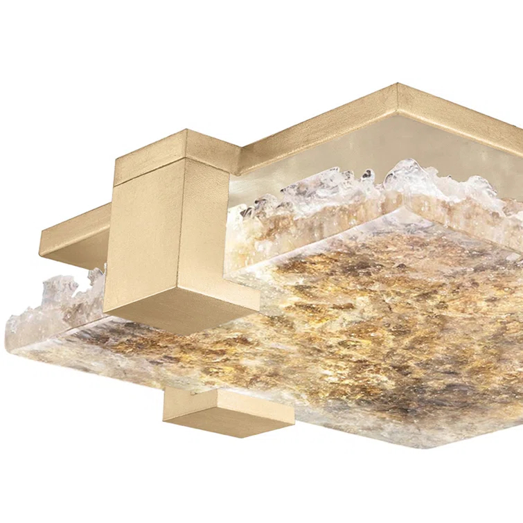 Terra 16.75" Gold Glass LED Flush Mount Light