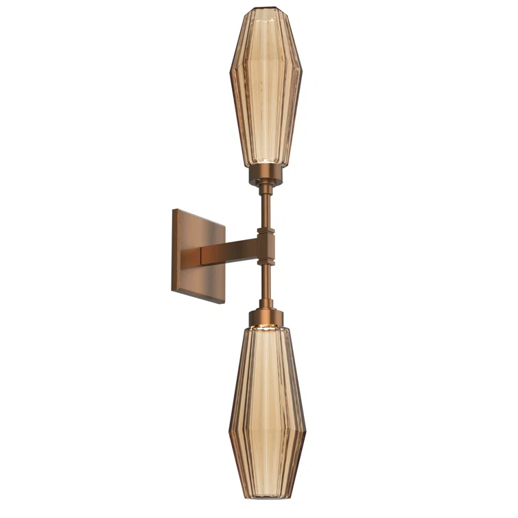 Aalto Double Bronze Shade LED Wall Sconce in Metallic Beige Silver