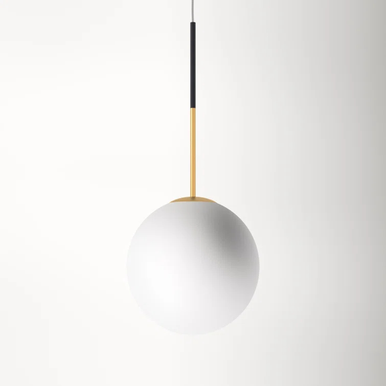 Drake Single Light Glass Steel Dimmable Pendant
