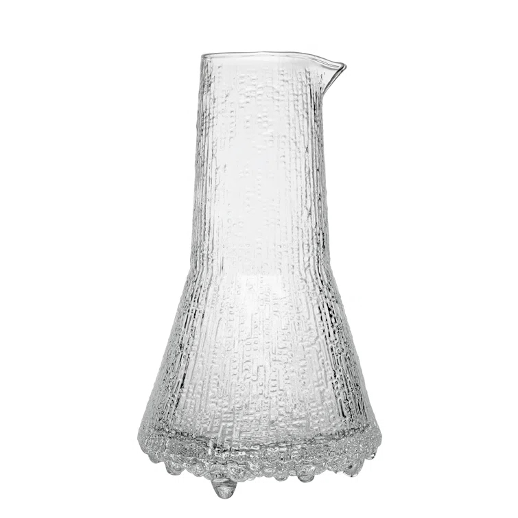 Clear Textured Glass 17 oz Pitcher for Cold Drinks