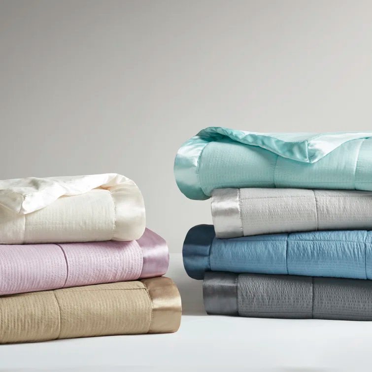 Madison Park Cambria Oversized Down Alternative Blanket with Satin Trim