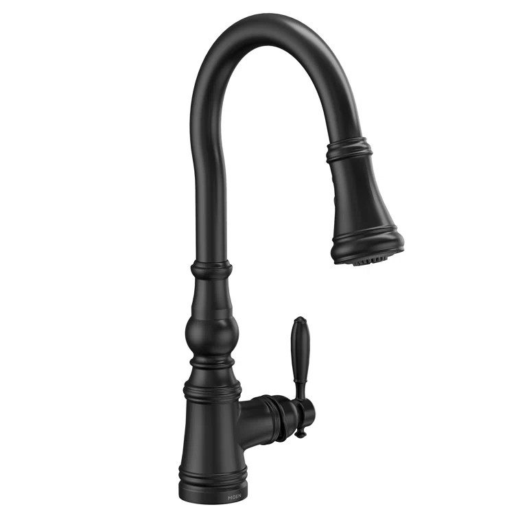 Moen Weymouth One-Handle Pull Down Single Handle Kitchen Faucet with Power Boost