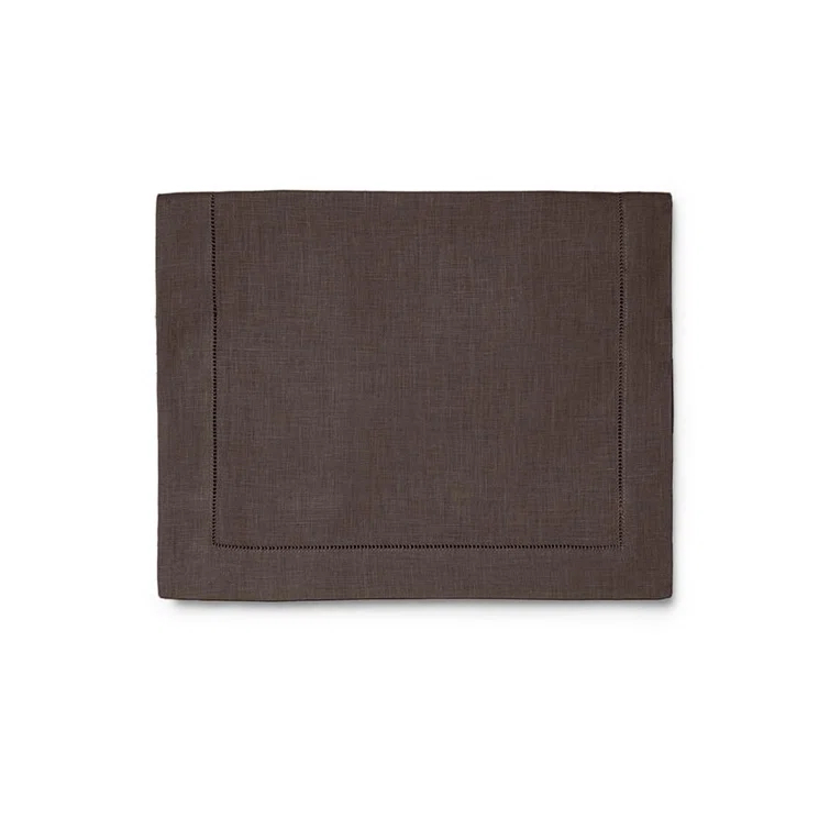 Pewter Linen Table Runner with Hand Hemstitching, 15" x 72"