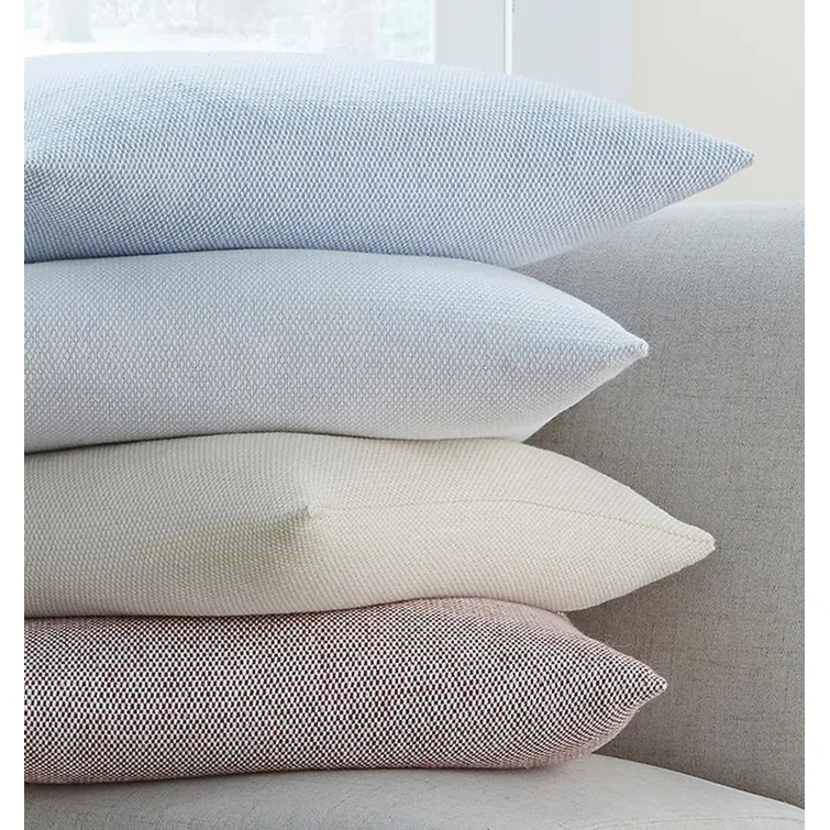 Apricot 22" x 22" Cotton Square Pillow with Feather Down Insert