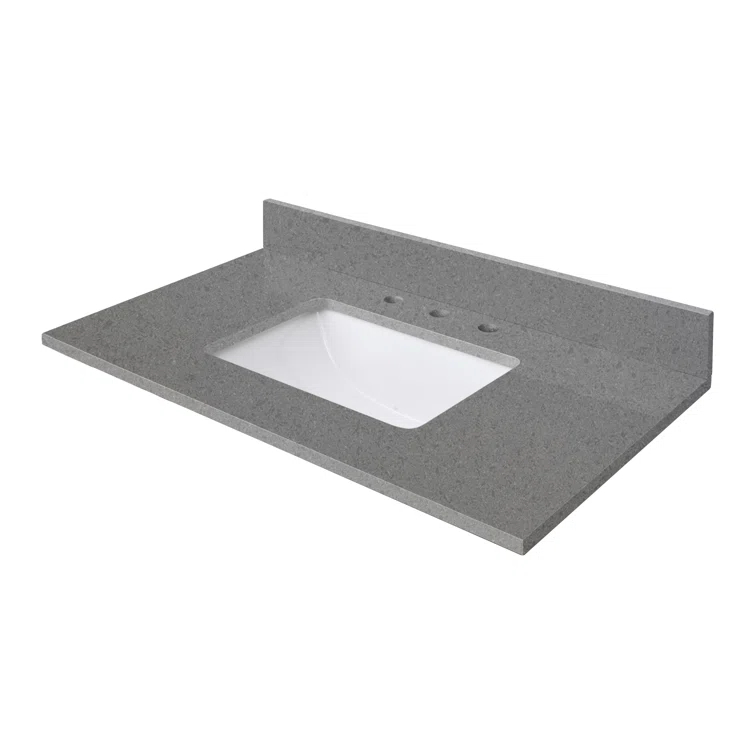 37'' Quartz Single Bathroom Vanity Top with Sink