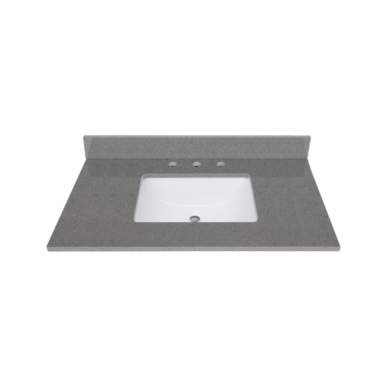 37'' Quartz Single Bathroom Vanity Top with Sink