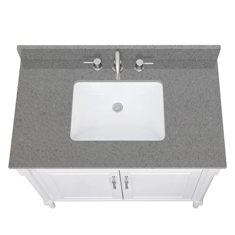37'' Quartz Single Bathroom Vanity Top with Sink